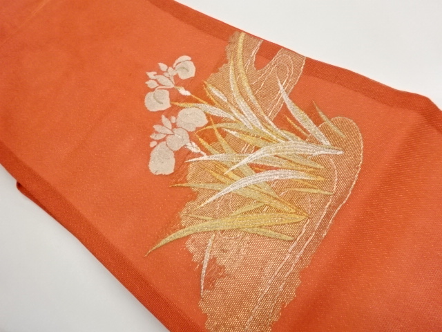 JAPANESE NAGOYA OBI FOR SUMMER / KIN-TOSHI / WOVEN IRIS